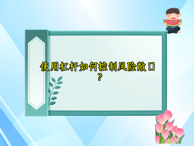 使用杠杆如何控制风险敞口？